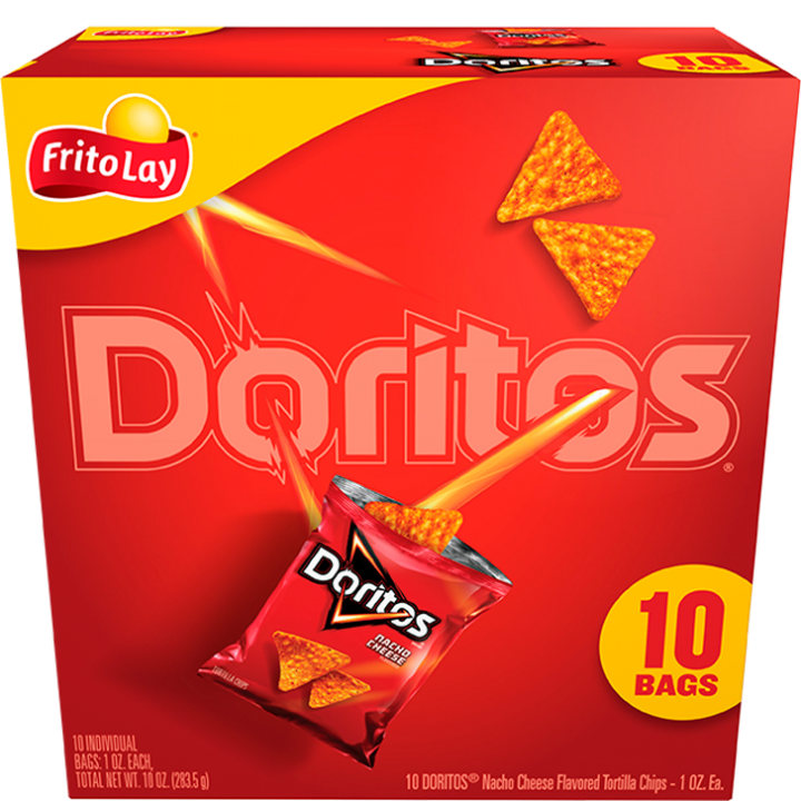 Multicombo de 10 bolsas de totopos DORITOS® sabor nachos con queso