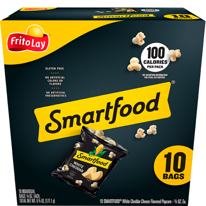 Multicombo de 10 bolsas de palomitas SMARTFOOD® sabor cheddar blanco