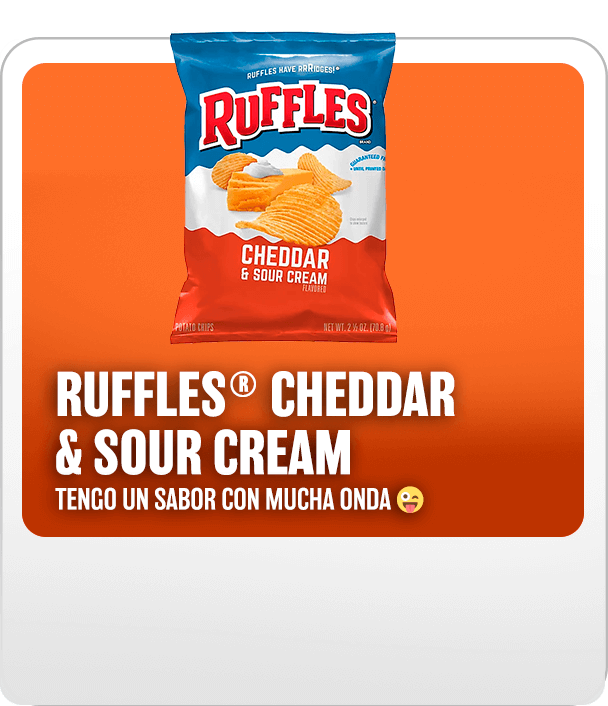 Papas fritas RUFFLES® sabor cheddar y crema ácida